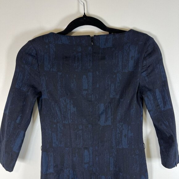 MM Lafleur Women's Navy Blue Cotton Blend Sheath Dress Pockets Size‎ 0 Designer - Picture 9 of 11
